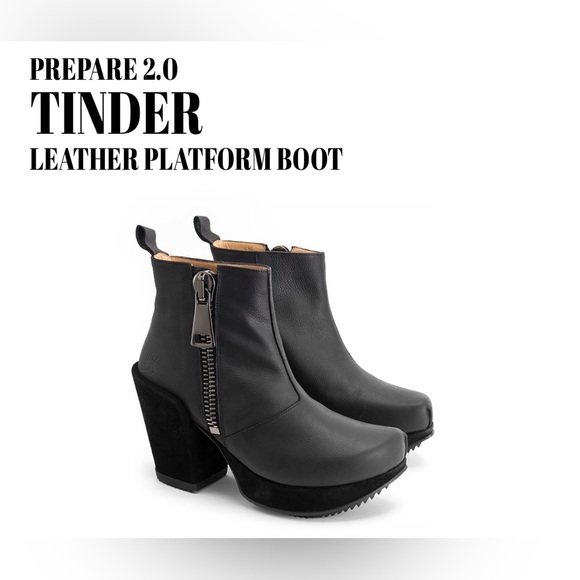 Fluevog EXCELLENT Prepare 2.0 Tinder black outer zip platform heeled boot -9